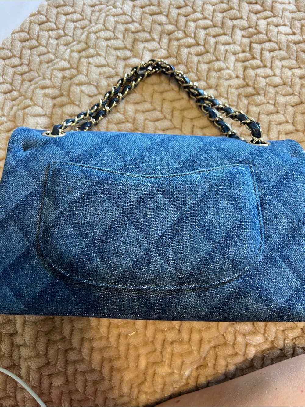 Chanel Denim Classic Flap Bag Blue Quilted Denim with Gold Hardware - Picture 8 of 10